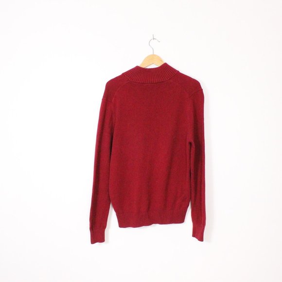 *Gap 3/4 Zip Red Collard Sweater - Picture 4 of 4